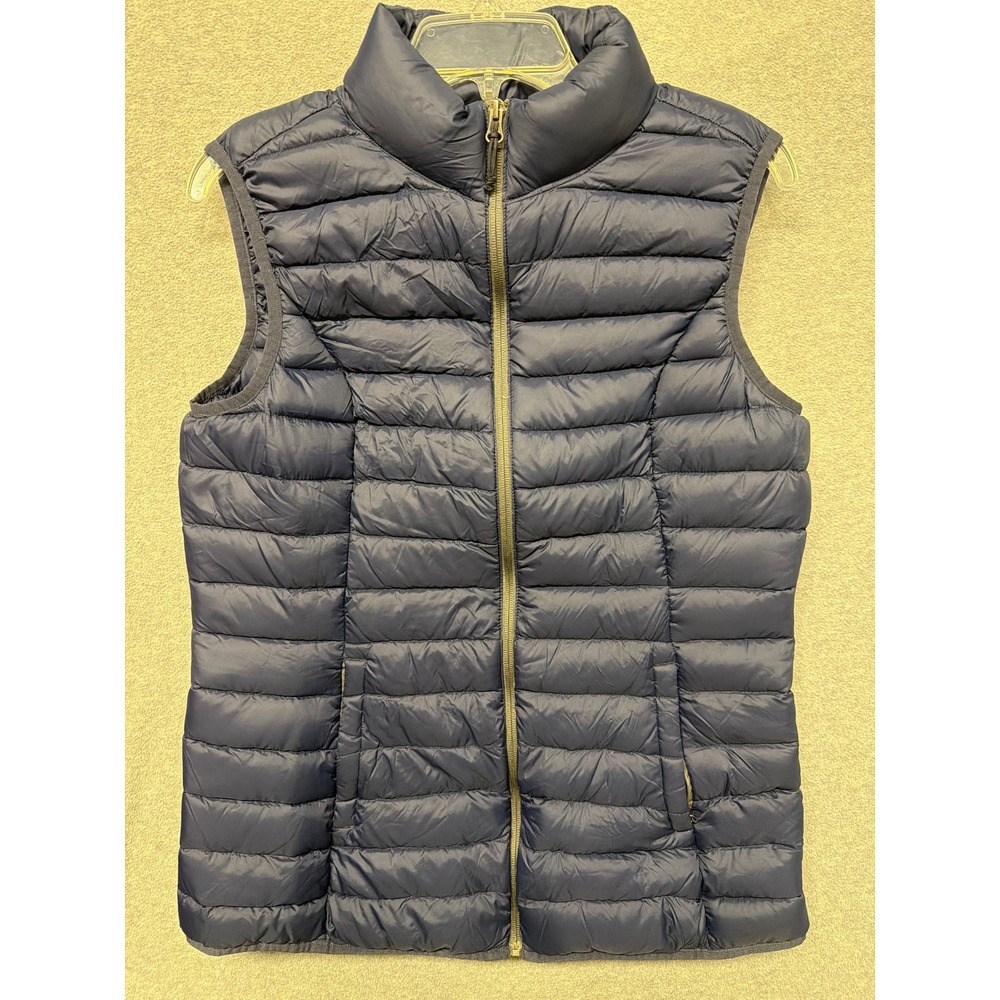Naturals Reflection Womens Duck Down Puffer Navy Full Zip Lightweight Insulated